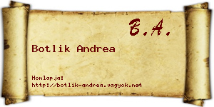 Botlik Andrea névjegykártya